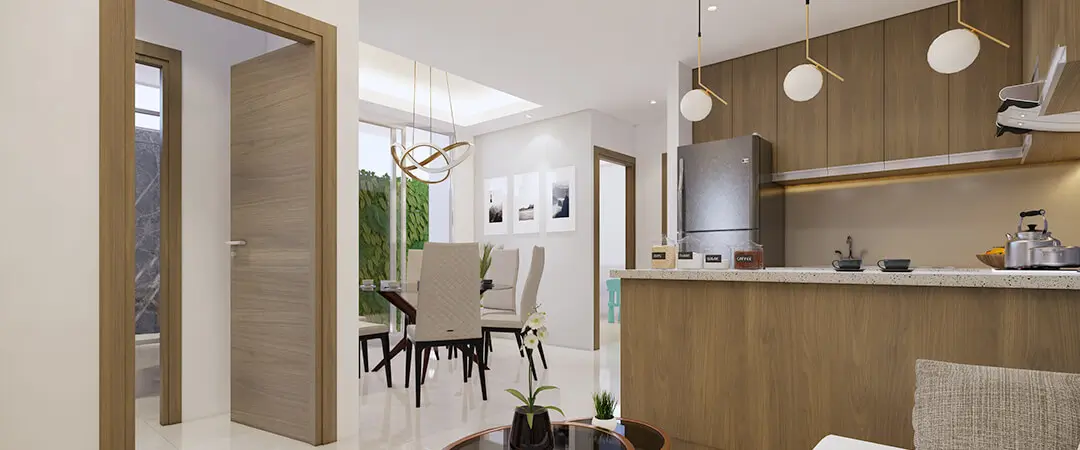 Vista render del modelo de un piso Urbanización Coral Bay